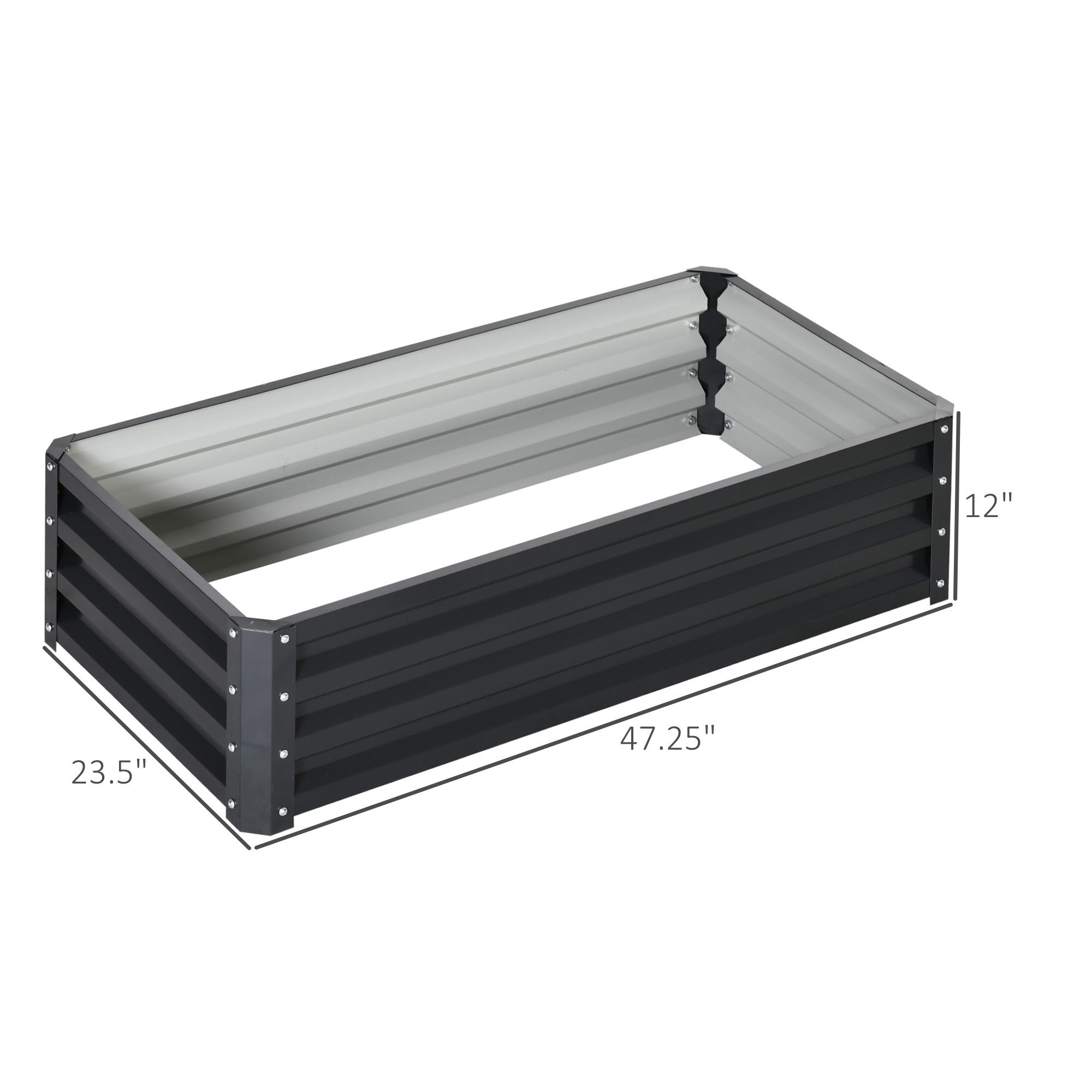 Outsunny Galvanized Raised Garden Bed, 1/2 PCS, Metal Planter Box, for Growing Vegetables, Flowers, Herbs, Succulents, 4' x 2' x 1' & 8' x 3' x 1',