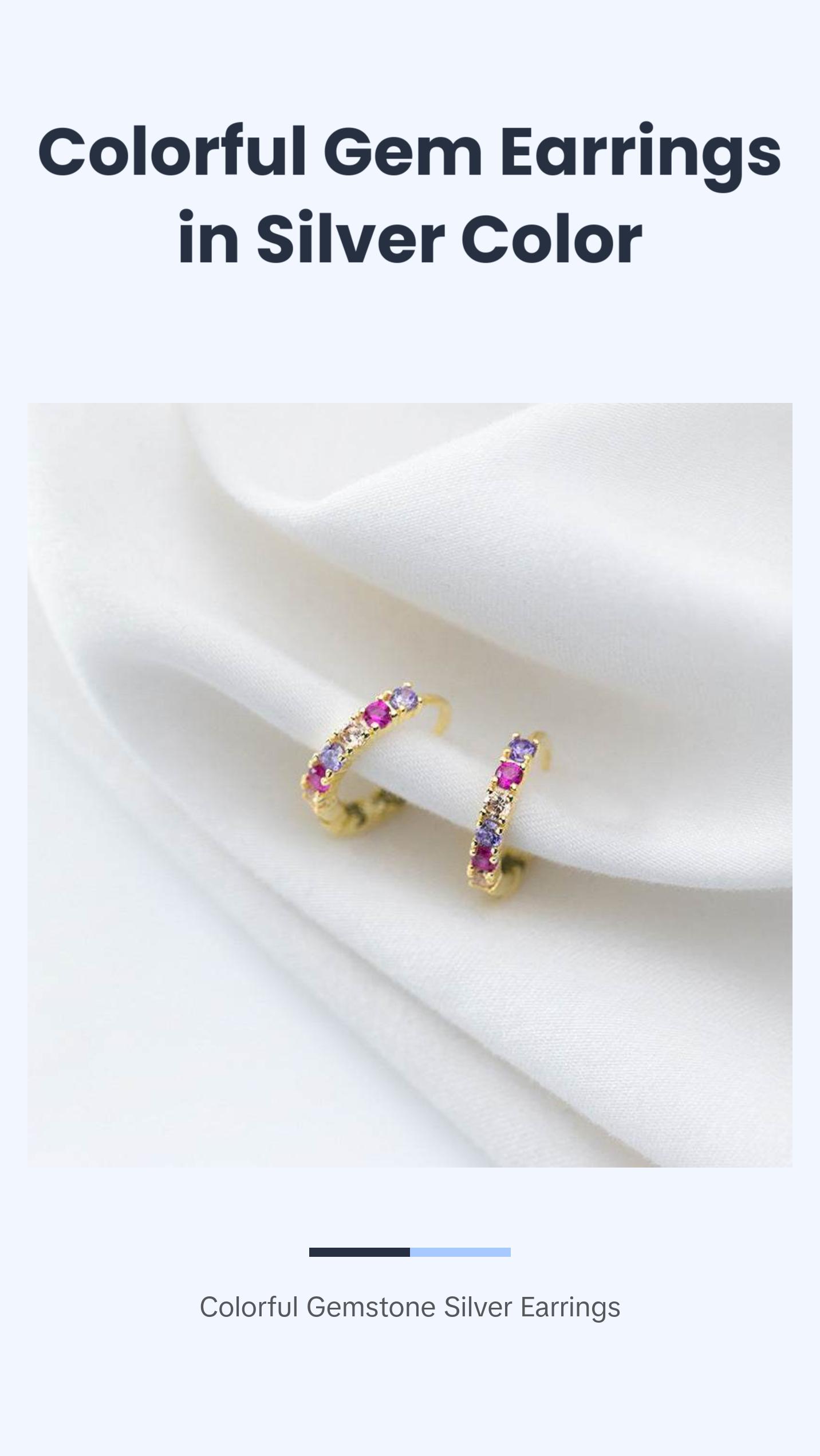 Women's Sterling Silver Colorful Gem Earrings