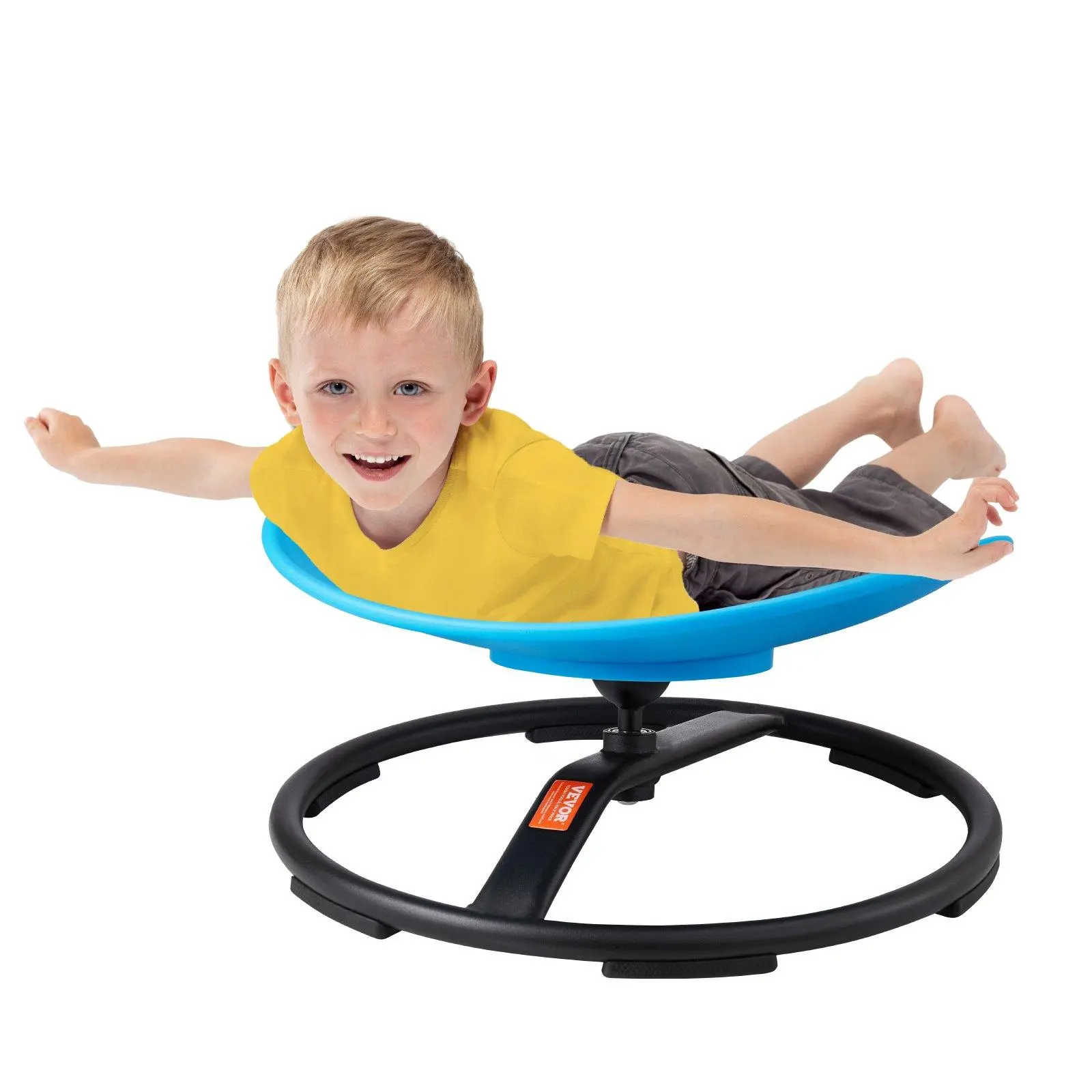 【Backtoschool】VEVOR Kids Swivel Chair, 220 LBS Capacity, Sensory Spinning Chair, Autistic Kids Sensory Toy Chair with Non-Slip Metal Base, Toddler Sit and Spin Chair for Coordination Balance Focus Training Blue