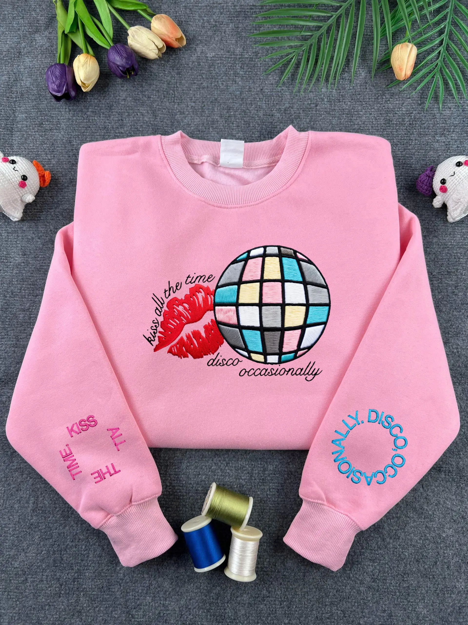 Kiss All The Time Disco Occasionally embroidered sweatshirt/ hoodie, Harry fans sweatshirt
