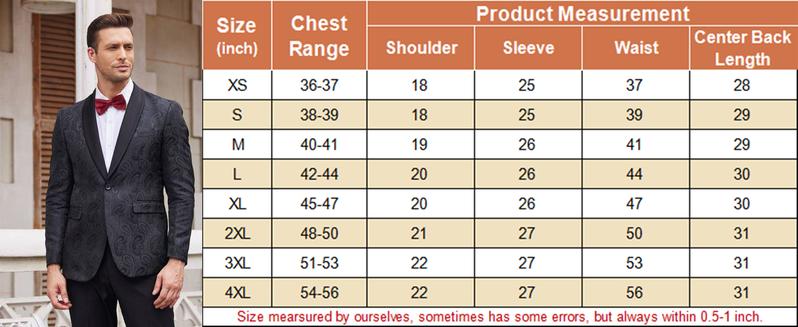 COOFANDY Men's Jacket Floral Tuxedo Jacket Paisley Shawl Lapel Suit Blazer Jacket for Dinner Prom Wedding Gift Ideas