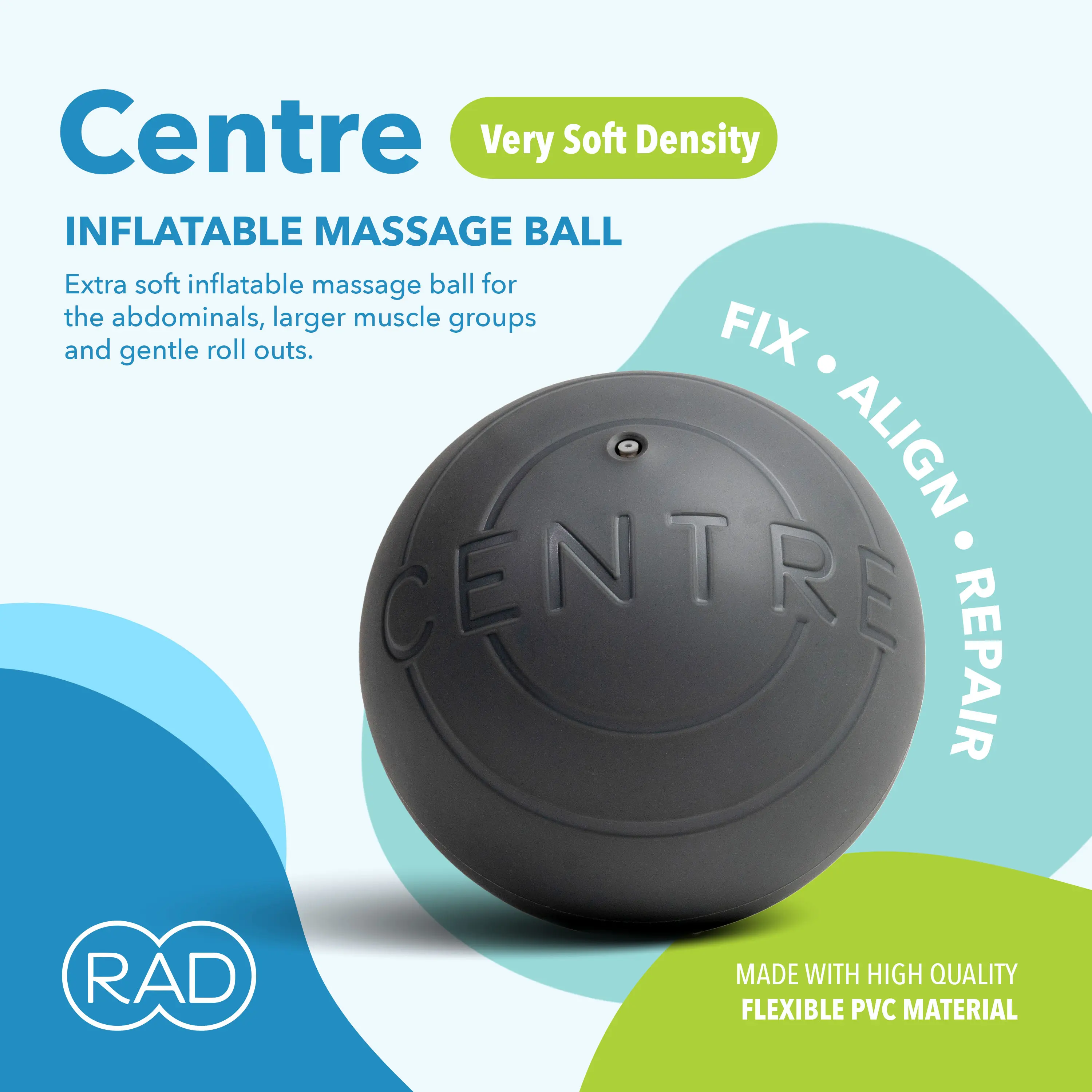 RAD Centre Myofascial Release Ball - Soft Therapy Ball for Abdominal, Neck, Stomach Massage with Pressure Point Action - Yoga Ball for Body Care