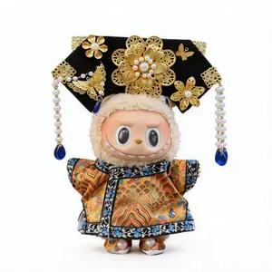 Plush doll Gold Embroidery Phoenix Style for Vinyl Monster outfit OOAK 15/17cm (NO DOLLS)