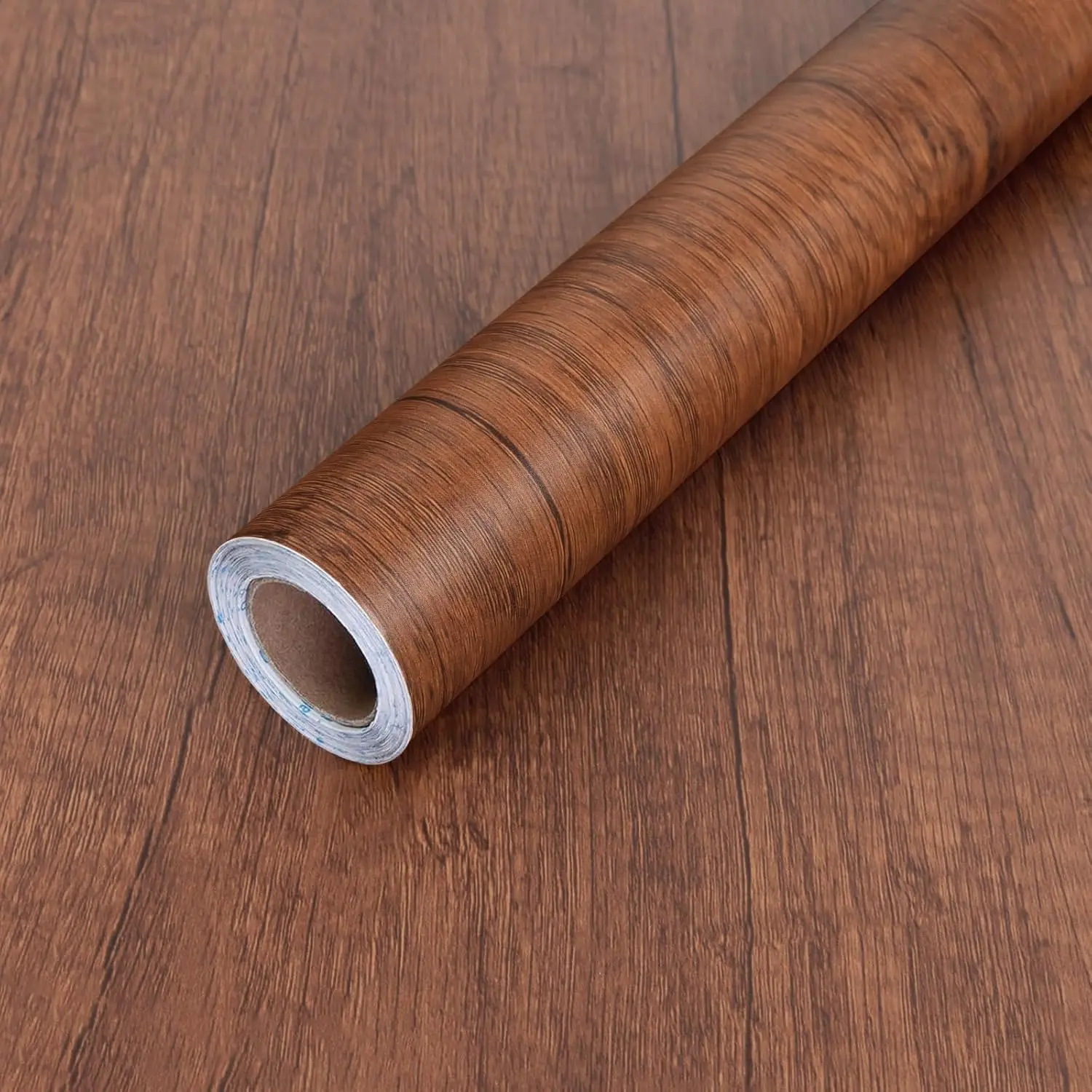 Brown Wood Grain Adhesive Thin Film Wallpaper - Peel-and-Stick Auto-Adhesive Liners for Cabinets, Furniture Countertops, Drawers, 17.7 inches x 118 inches, Waterproof Shelf Liner, Auto-Adhesive Wallpaper