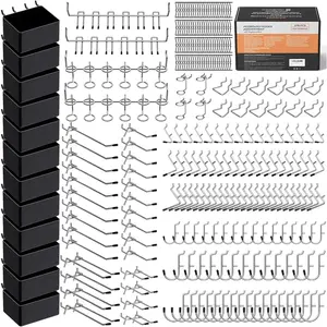 278PCS Pegboard Accessories Organizer Kit, Peg Board Hooks Assortment with Bins for Organizing Various Tools, Fit 1/8 or 1/4 inch Pegboard for Hanging Storage, Garage Wall AttachmentsQuesear