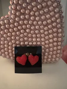 Red Heart Stud Earrings