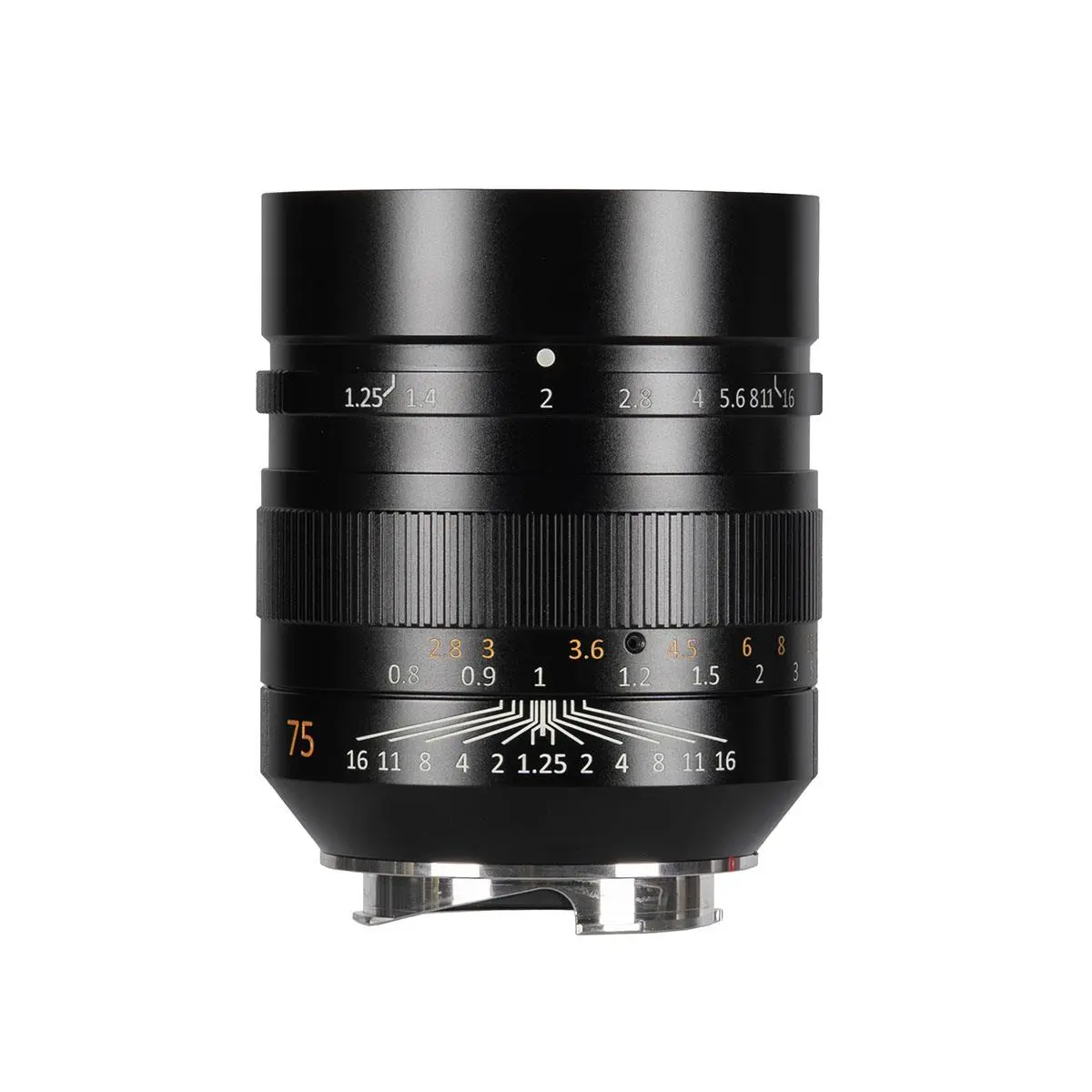 7artisans 75mm f/1.25 II Manual Focus Prime Lens for Leica M Mount, Metal Body, Wide Aperture Camera Lens, Smooth