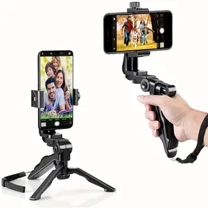 Floor & Handheld 2-in-1 Phone Stand, 360° Rotatable, Travel & Business Essential, Lightweight & Portable, Ideal for Vlogging, Solo Shooting, Live Streaming & Outdoor Filming, Mini Desktop Tripod with Phone Holder