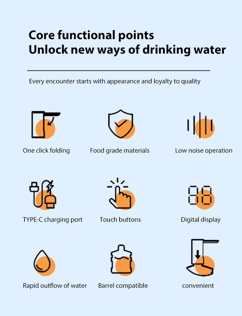 Water Dispenser Pump, Portable Smart Water Bottle Dispenser Pump, Rechargeable Electric Water Dispenser Pump, Drinking Utensils for Home, Office, Kitchen, Outdoor Drinkware