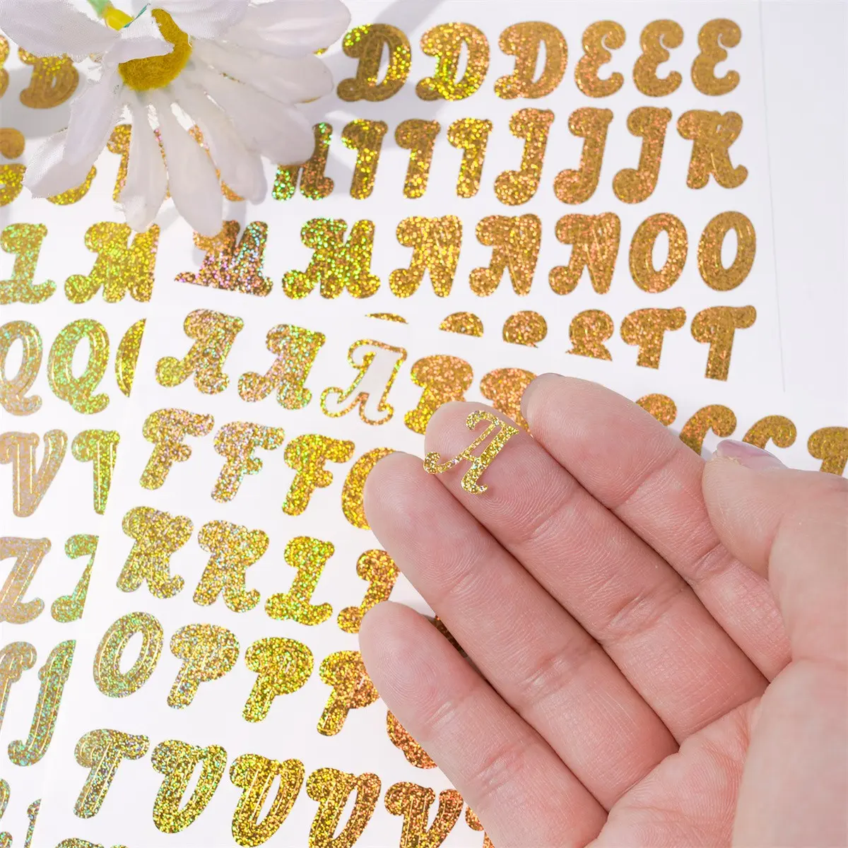 180pcs 0.5 Inch Letter Number High Adhesive Self Adhesive Stickers Gold Silver Glitter Spice Jar Holiday Balloon Decor Office Note Labels File Tags Sticker Sheets Sticky Labels Self Adhesive Decal