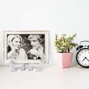 12 Pack Clear Plastic Easel Stand, 6 Inches  Card Plate Stands Photo Picture  Holder for Home Decoration, Weddings, Birthdays, Tables display frame