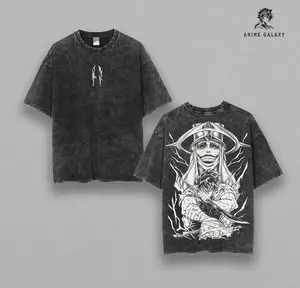 Sung Jin Woo x Solo Leveling Anime Manga Hoodies Washed Heavy Cotton T-shirt, Gift For Anime Fan, Anime Lover, Manga Lover Gift Gift For Him Gift For Her Menswear Clothing