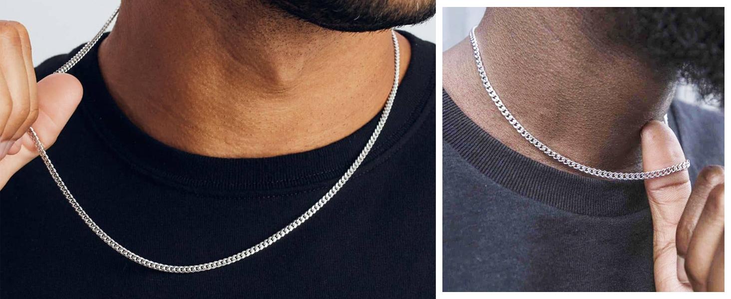 3.5mm Miami Stainless Steel Cuban Chain for Men Cuban Link Curb Chain Necklace for Women Men (Unisex)