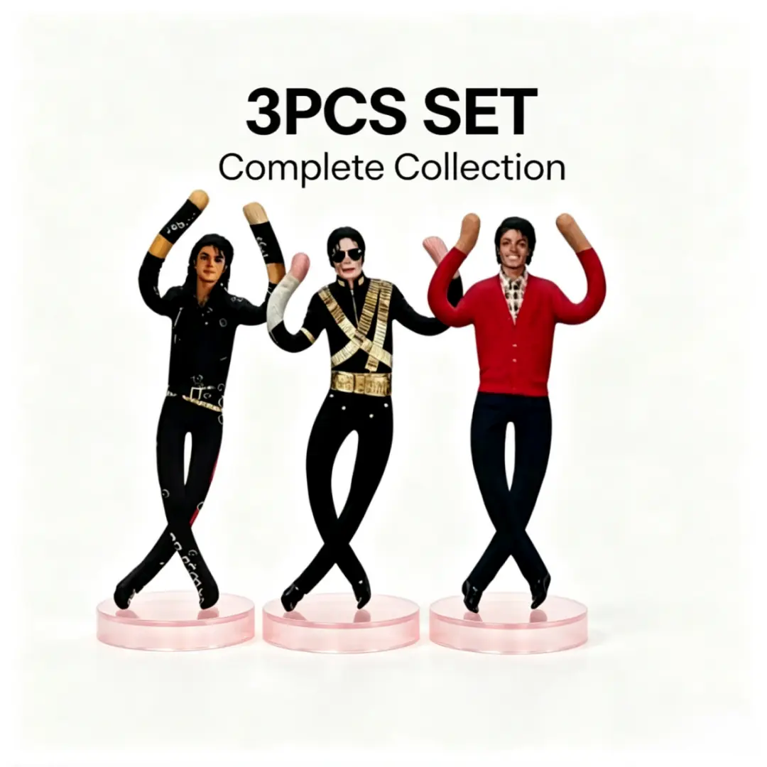 Soft Poseable Articulated Michael Jackson Plush Doll, 3pcs-Perfect Cute Aesthetic Display for Your Vanity or Shelf, Adorable Gift Idea for MJ Fans & Pop Music Lovers,little gifts for girls