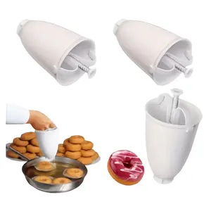 3PCS Plastic Donut Maker Waffle Molds Kitchen Accessory Bakeware Doughnut Maker Cake Mold Biscuit Cookies Diy Baking Tool Donut Making Mold Press Creative DIY Baking Tools Donut Making