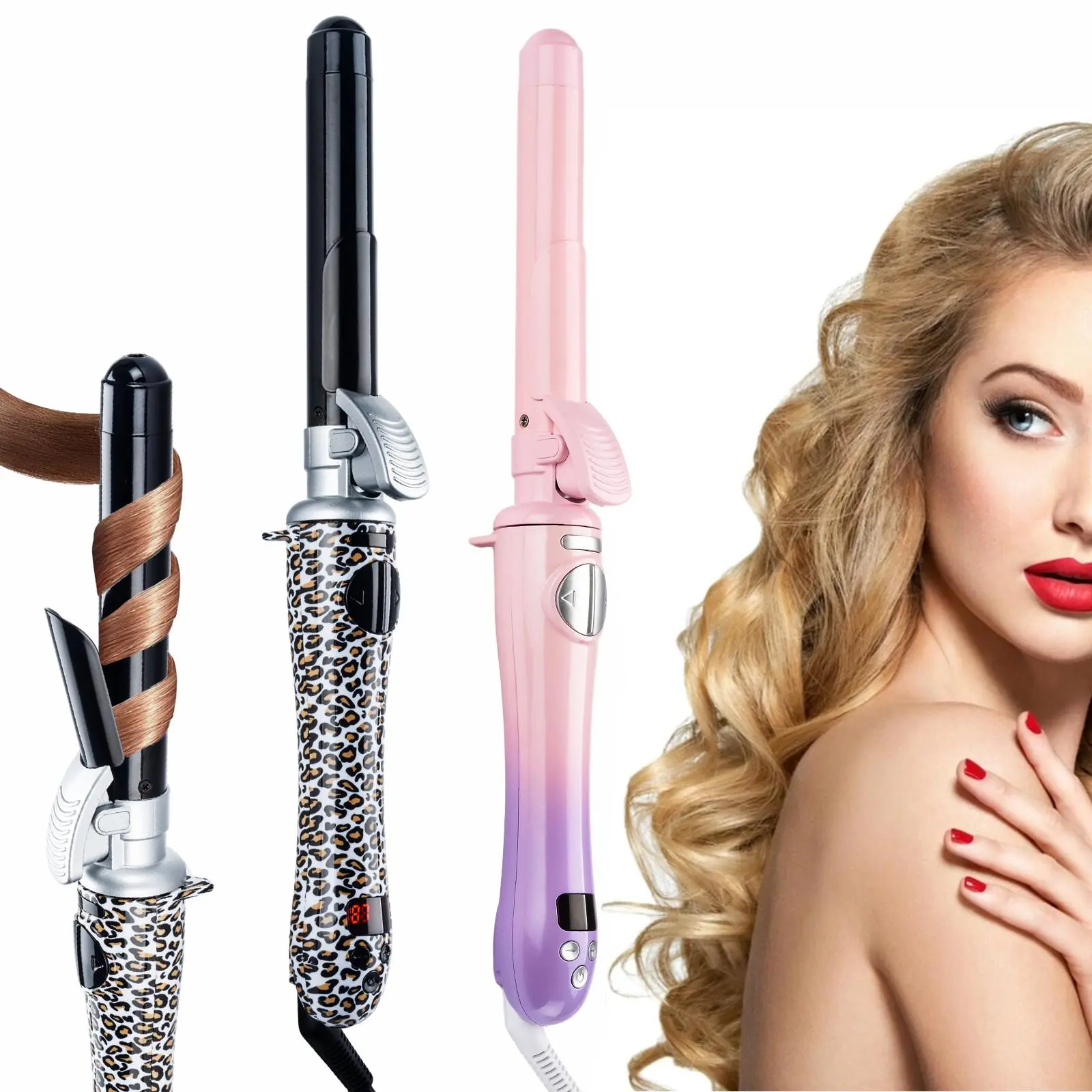 25mm Automatic Rotating Hair Curler, 1 Box Electric Hair Curler with LCD Display, Hair Styling Tool for Home & Salon Use, Hair Curling Iron, Automatic Curling Irons, Curling Iron Styler, Self Rotating Curler, Curly Hair