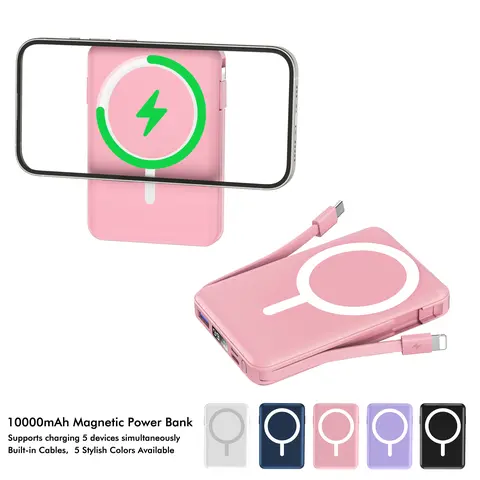 Power Bank, Portable Charger Power Bank, Power Bank Charger, Magnetic Mobile Power Bank with Cable, 10000mAh Portable Wireless Charger, 22.5W PD Fast Charging, LED Display, Battery Pack Compatible with iPhone 17/16/15/14/13/12 Pro/Pro Max