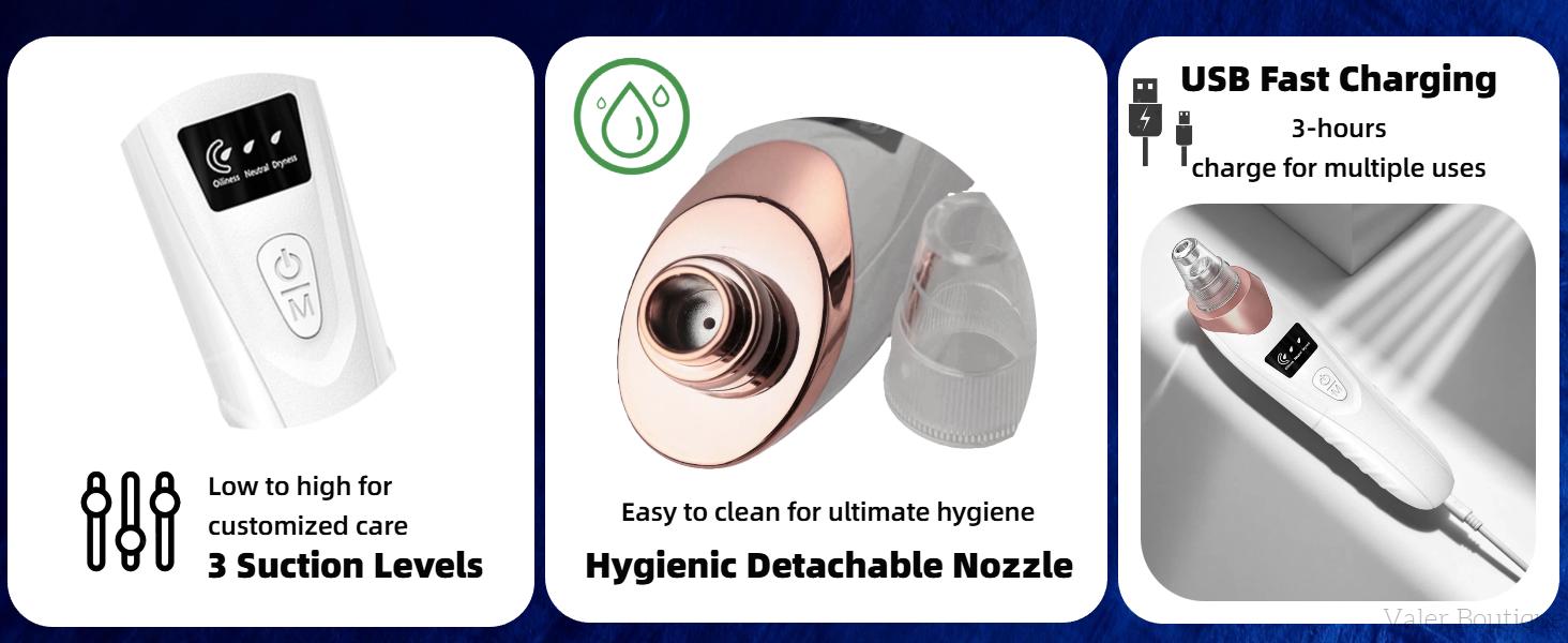 Blackhead Remover Pore Vacuum USB Rechargeable Blackhead extractor Facial Beauty Instrument Facial Beauty