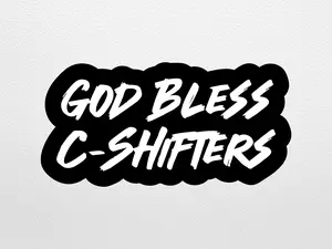 Firefighter God Bless C-Shifters Sticker Set - Includes Two 1"x3" Decals for Helmets & Lockers