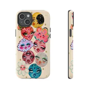 Compatible with iPhone 17 ProMax Whimsical Celestial Phone Cases |     Vibrant Moon & Floral Face Designs for Ultimate Style |     Compatible with iPhone 16, 15, 14, 13, 12, 11, X, SE & Samsung Galaxy S21 to S24 |     Trendy Protective Covers for Cosmic A
