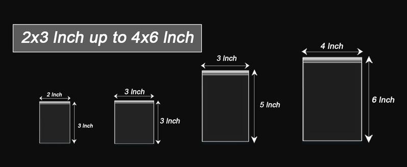 Small Clear Plastic Baggies with Assorted Sizes Ranged from 1.5x2 to 4x6 inches. 2 Mil Thick Poly Self-Lock Bags for Jewelry, Bead, Pills Organiser.
