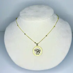 Taurus Zodiac Sign Earring in Copper with 18k Bath 18 Inch Chain for Astrology Enthusiasts