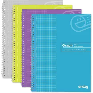 Enday Quad-Ruled Spiral Notebook