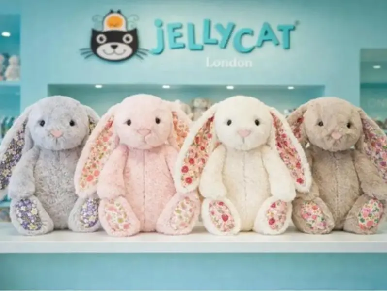 Jellycat Blossom Bunny Plush with Floral Ears, Soft Stuffed Rabbit Gift for Birthdays, Baby Showers, Easter and Nursery Decor