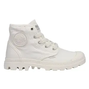 Palladium Womens Pampa Hi Round Toe Lace Up Casual Boots Ankle Low Heel 1-2" - White