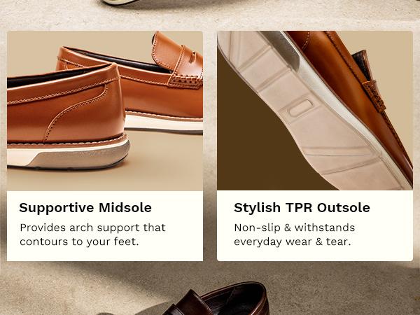 Bruno Marc Men's Vegan Leather Slip-On Penny Loafers