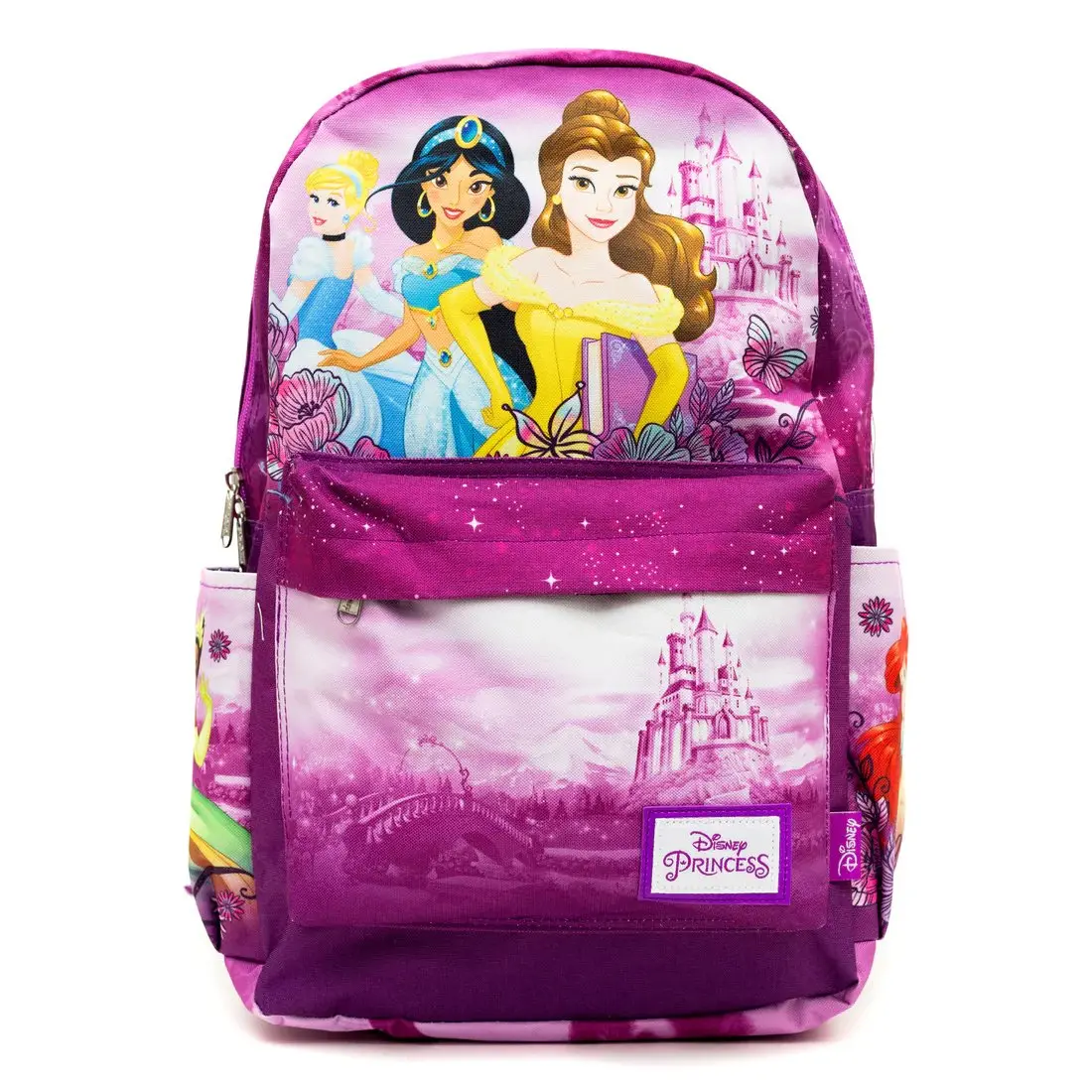WondaPop Nylon Kids Backpack for Girls, 17-Inch with Elegant Disney Princess Cartoon Print for Back to School, Bright Images, Elegant Princesses, Back To School Haul, First Day Of School