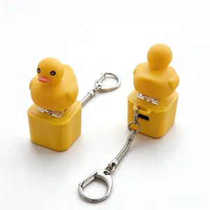 Duck Quack Key Chain, Funny Creak Duck Cap Key Chain, USB Rechargeable, Button Creak Duck soundboard  keychain