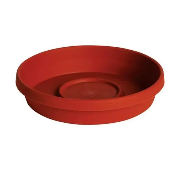 Fiskars 451141-1002 Round Shape Terracotta Clay Display Tray Plates, Large Size, Saucer Included, Indoor-Outdoor Kitchen & Tableware, Both Indoor/Outdoor