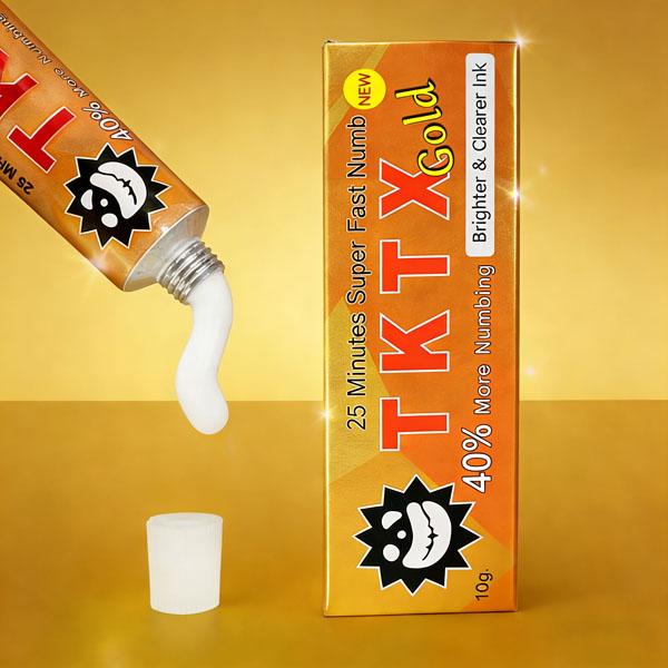 TKTX Gold 40% Numbing Cream 25Mins Super Fast Numbing Tattoo Supply，Painless tattoo cream lasting for 6-8 hours, suitable for tattoo, eyebrow tattoo, puncture-cosmetics.