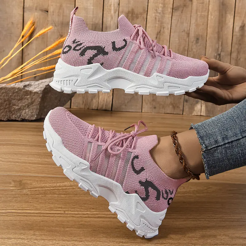 Women's Casual Walking Shoes - Breathable Mesh Tennis Shoes Fashion Leopard Chunky Sneakers | Non-Slip Comfortable Street Style Shoes