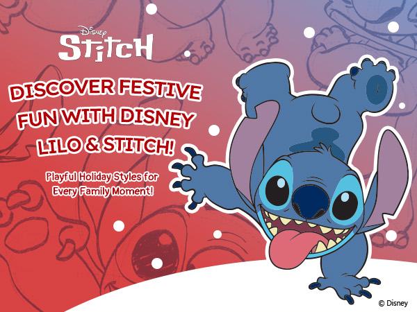 PatPat Disney Mickey & Stitch Family Matching  Hoodies Snow Pattern Long Sleeve Pullover Sweatshirts for Holiday Season Easter