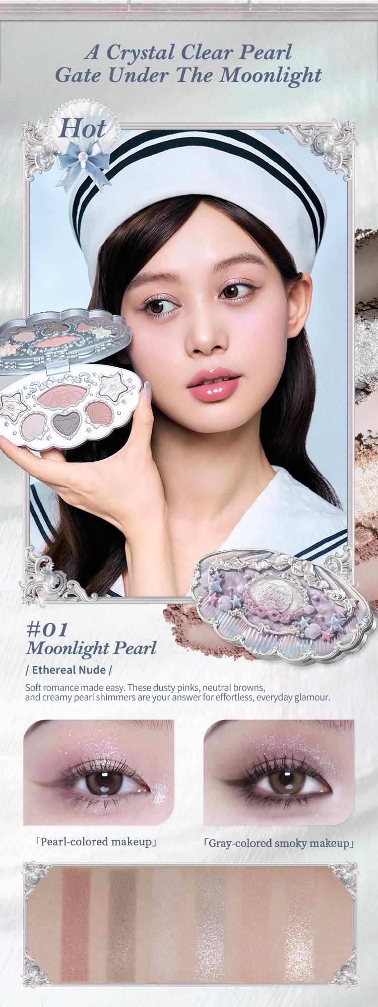 Flower Knows Shell's Jewel Collection 6-Color Makeup Palette - Cosmetic, Shimer, Matte, Longlasting, High Pigment
