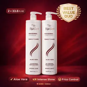 Kit I Belli Capelli Ravenna Daily Care with Aloe Vera – Shampoo + Conditioner 2x1L/2x33.8 fl.oz Cleansing Gentle Haircare Nourishing Softening Smoothing Scalp Revitalizing Solution