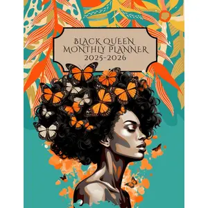 Black Queen Monthly Planner 2025-2026: 2 Years of Planning and Keeping Track of your Habits, Passwords, Contacts, Birthdays Yearly Goals and Everything you Can Think Of. Paperback – June 13, 2024