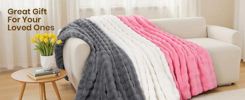 PKBD Heated Blanket Electric, Full Body Electric Blanket - 9 Heat Levels, 1/9 Auto-Off, Faux Fur Electric Blanket, Machine Washable, Winter Gift for Home and Office, Christmas Gift, LED Display