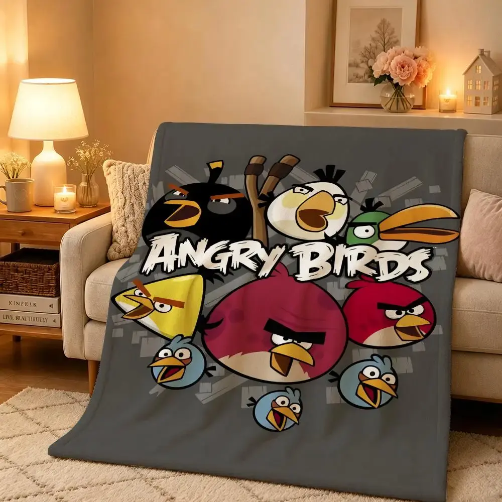 Game A-Angry Birds Throw Warm And Soft Suitable For Bedroom Living Room Sofa Bed Office Travel Camping Perfect Gift Throw Blanket