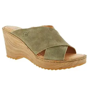 Born Nora Handcrafted Leather/Suede Wedge Sandal