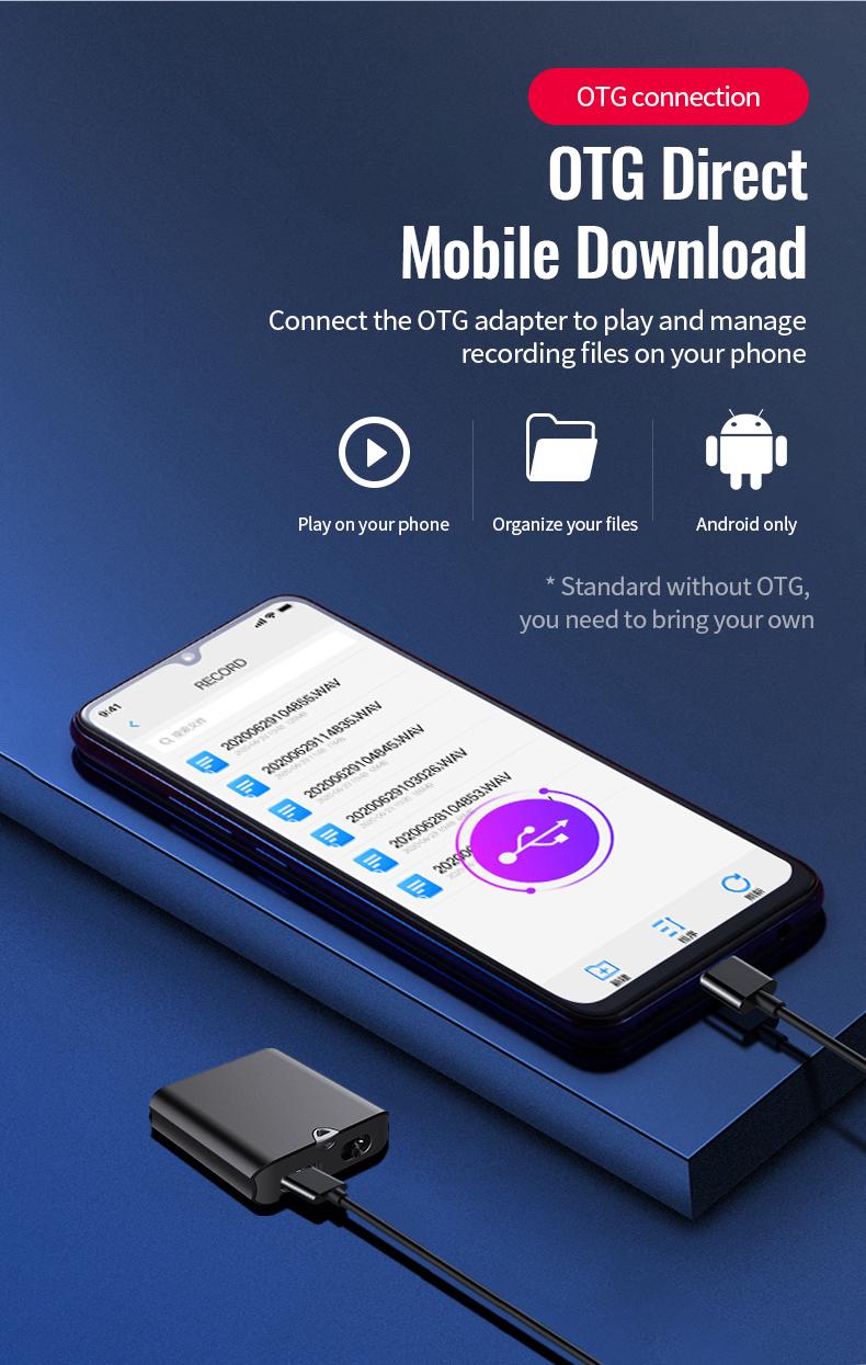 Mini Magnetic Voice Recorder-One-Touch Recording,HD Noise Reduction,Long Battery,Large Storage,Include OTG adapter,Slim and lightweight Mini Magnetic Voice Recorder-One-Touch Recording,HD Noise Reduction,Long Battery,Large Storage,Include OTG adapter,Slim and lightweight