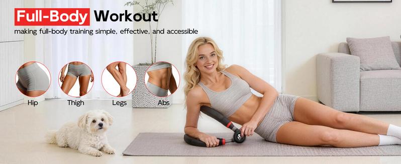 HOPHORSE Ab Machine, Core & Sit Up Exercise Equipment for Home Gym, Ab Workout Equipment for Stomach Workout, Resistance Bands, 4 Resistance Levels, Adjustable, Automatic Rebound, Ab Trainer Machine
