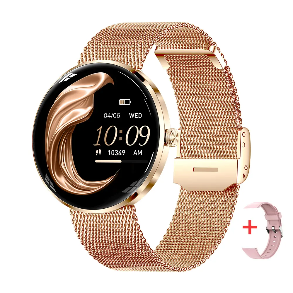 [Local Shipping] MEVADEN 8.5mm Thin Stainless Steel Luxury Smartwatch,1.43 inch AMOLED Screen, Women Styish Smart Watch Wireless Calling, 100+ Sports Modes Fitness Tracker for Ladies ,Gift for Female