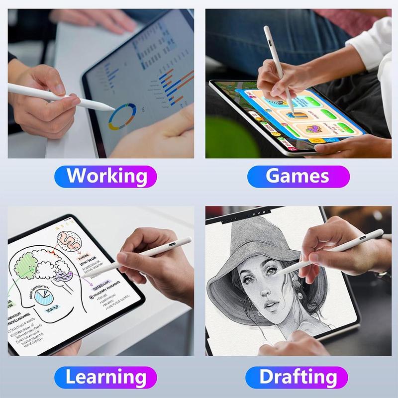 Stylus Pen Universal Active Stylus, Stylus Pen Compatible for iPhone for Android Smartphone Touchscreens/Phones, Rechargeable Stylus Pen with Touch Screen, Stylus Pencil for tablet, Stylus Pen for iPad Active Pencil-White, Computer Accessories