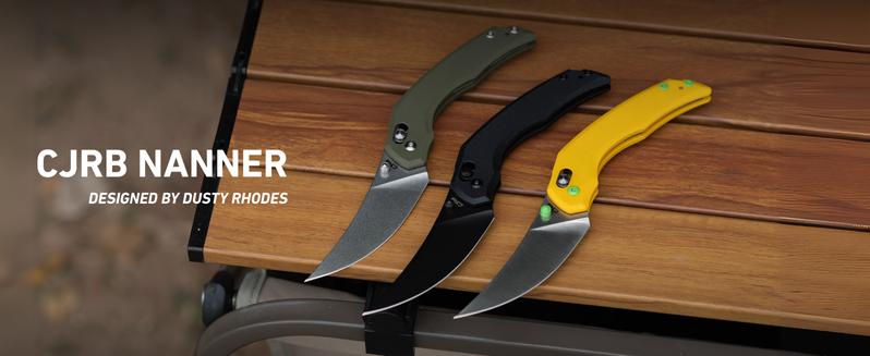 CJRB Nanner Tool Knife Designed by Dusty Rhodes with AR-RPM9 Steel Blade and G10 Handle Folding Knives for Man, Camping and Everydaycarry