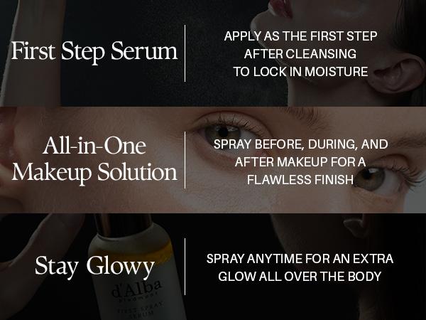 [OFFICIAL d'Alba] White Truffle Glow & Lift Routine Set l Hydrating & Long-Lasting Glow l Simplify Your Skincare with All-In-One Routine l Spray Serum (3.38 fl oz) + Serum (1.69 fl oz) + Cream (2.46 oz)