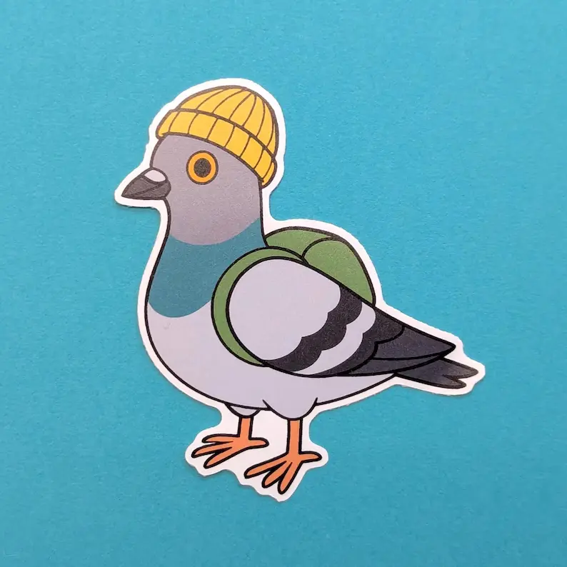 Pigeon Sticker Bird Vinyl, Waterproof Decal, Die Cut Wildlife Gift