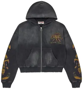 Vale Forever - Reborn Waffle Knit Zip Up - Black